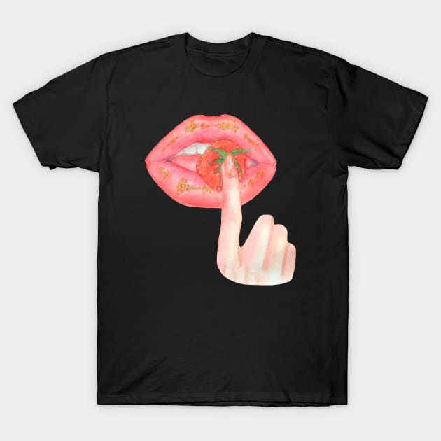 Strawberry lips T-Shirt by Cloudlet55